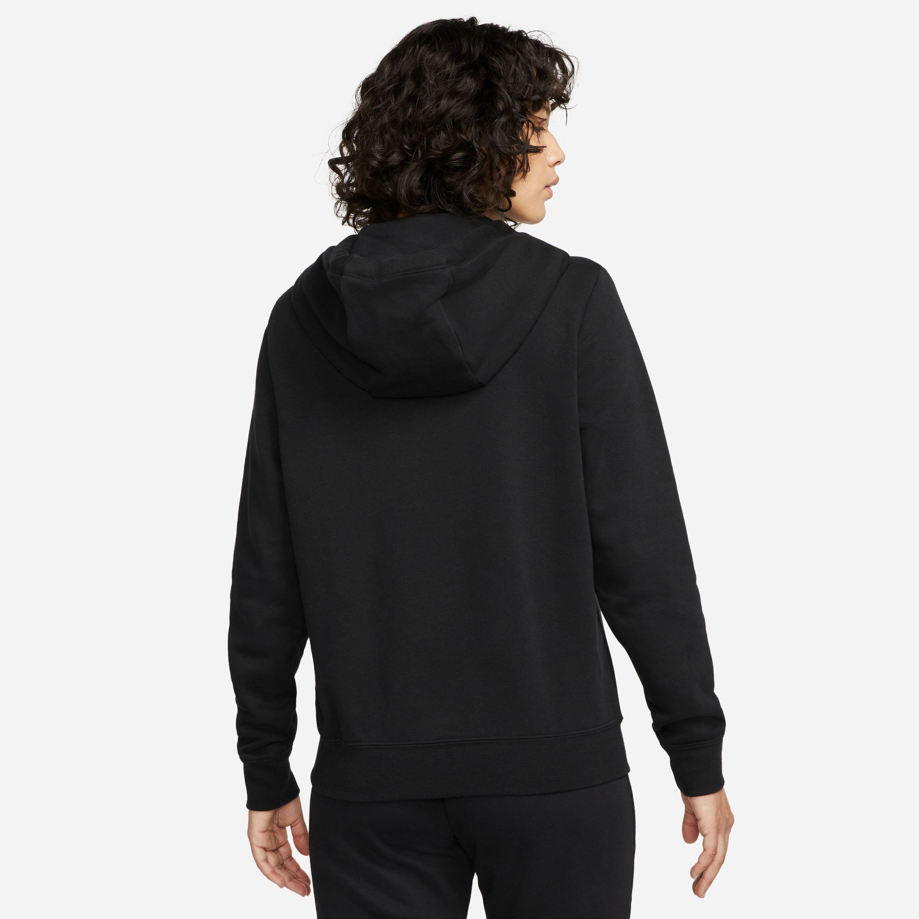 Nike Women's Sportswear Club Fleece Full-Zip Hoodie-Black